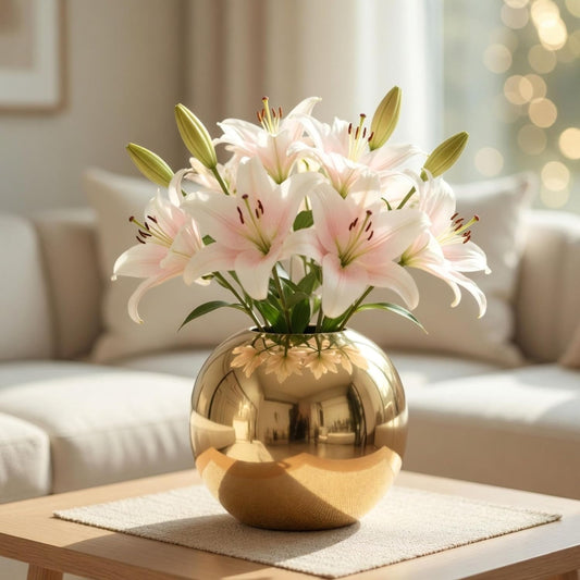 Metal ball  vase