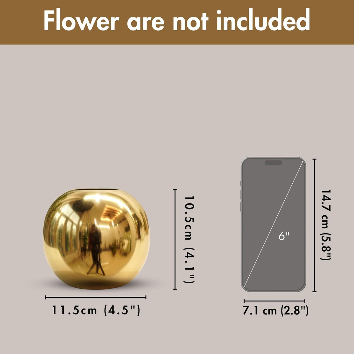 Metal ball  vase